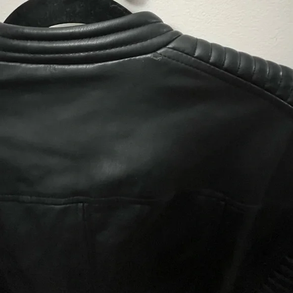 NWOT Bar III Quilted Black Leather Jacket - Picture 10 of 12